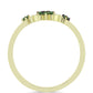 Pozlátený Strieborný Prsteň s so Zeleným Diamantom