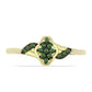 Pozlátený Strieborný Prsteň s so Zeleným Diamantom