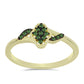Pozlátený Strieborný Prsteň s so Zeleným Diamantom