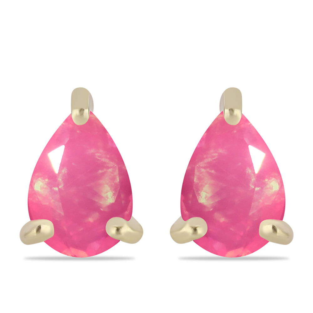 Pozlátené Strieborné Náušnice s Ružovým Etiópskym Opálom z Lega Dembi