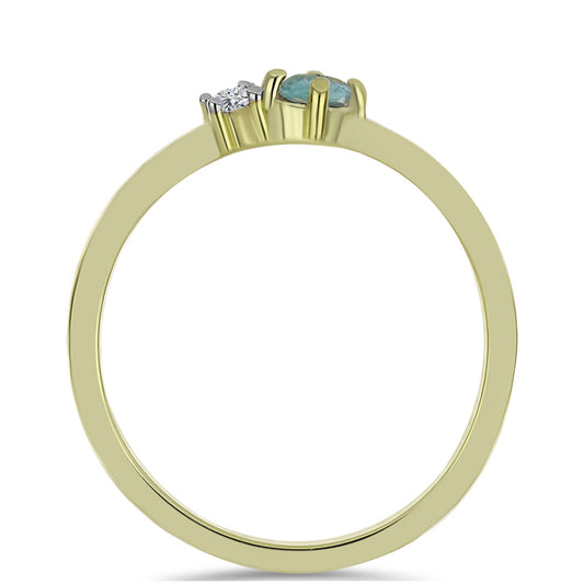 Pozlátený Strieborný Prsteň s Labradoritom a Bielym Topásom