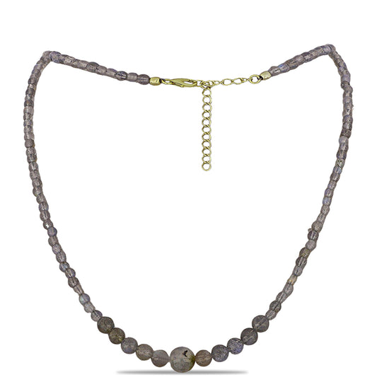 Pozlátený Strieborný Náhrdelník s Labradoritom