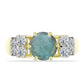 Pozlátený Strieborný Prsteň s Labradoritom a Bielym Topásom