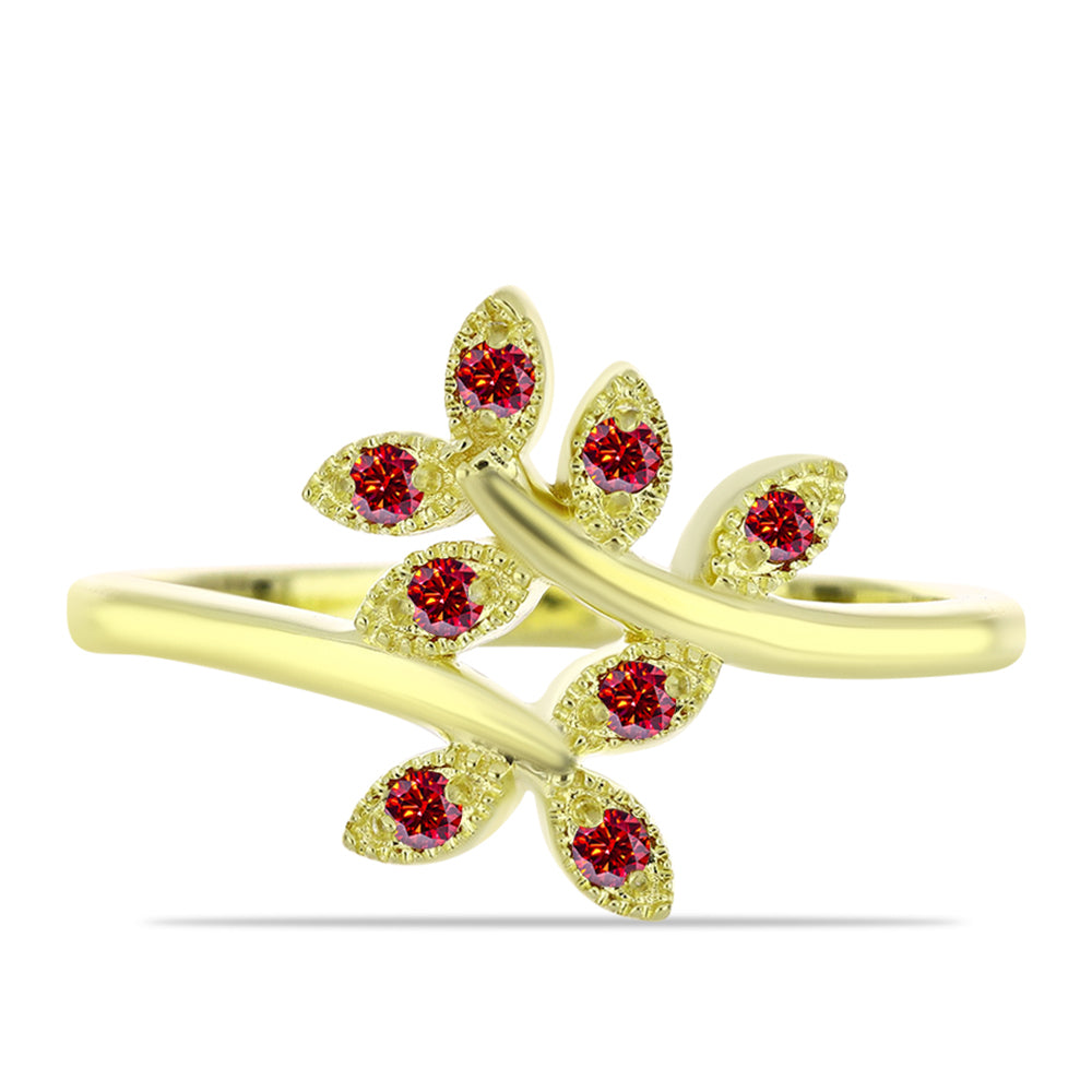 Pozlátený Strieborný Prsteň s Majestátnym červeným moissanitom