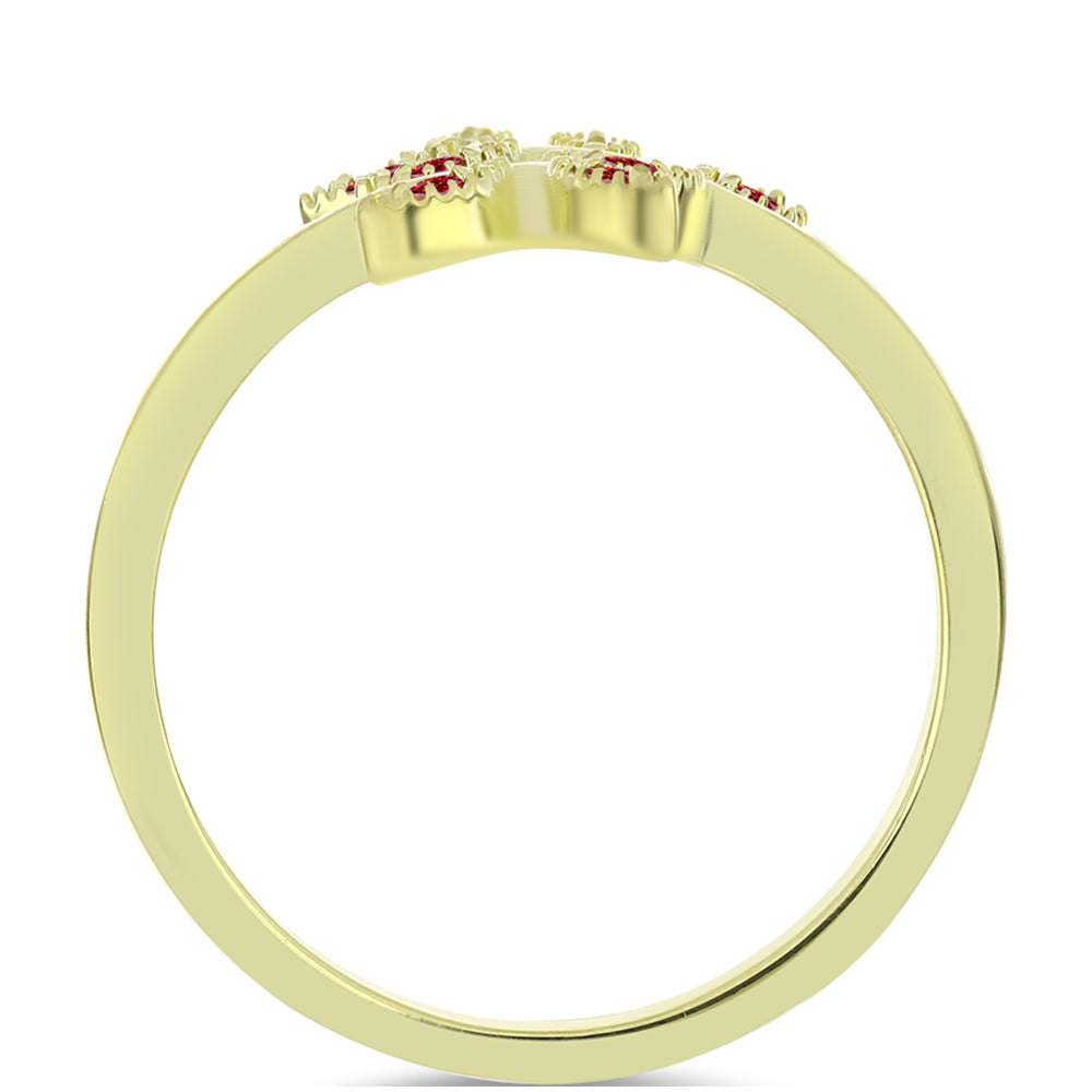 Pozlátený Strieborný Prsteň s Majestátnym červeným moissanitom