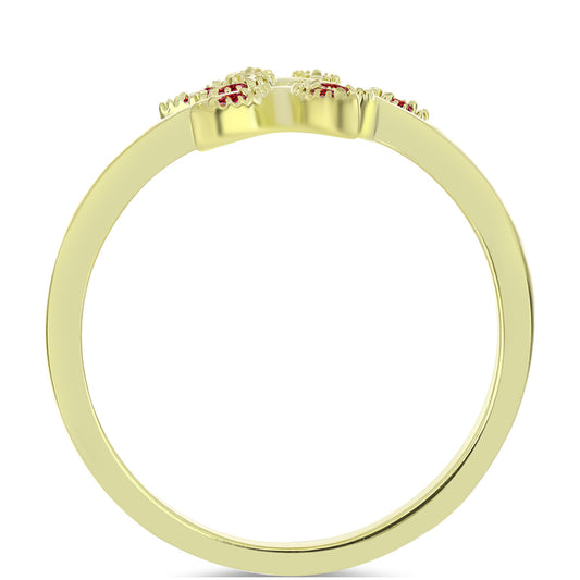 Pozlátený Strieborný Prsteň s Majestátnym červeným moissanitom