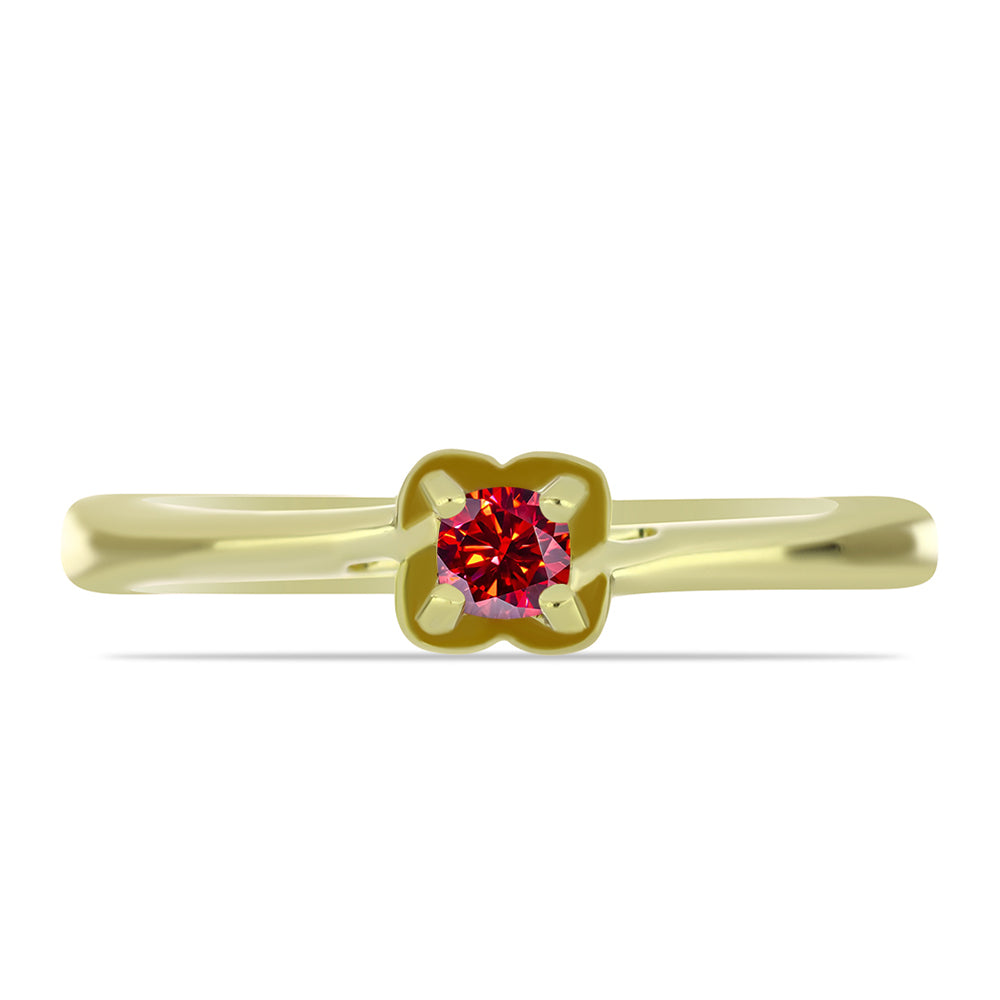 Pozlátený Strieborný Prsteň s Majestátnym červeným moissanitom