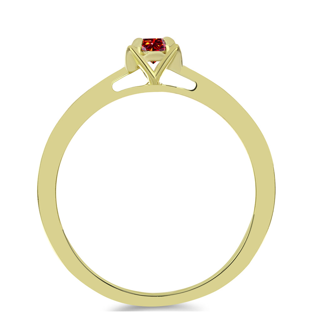 Pozlátený Strieborný Prsteň s Majestátnym červeným moissanitom