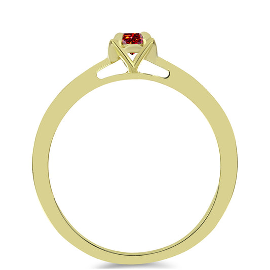 Pozlátený Strieborný Prsteň s Majestátnym červeným moissanitom