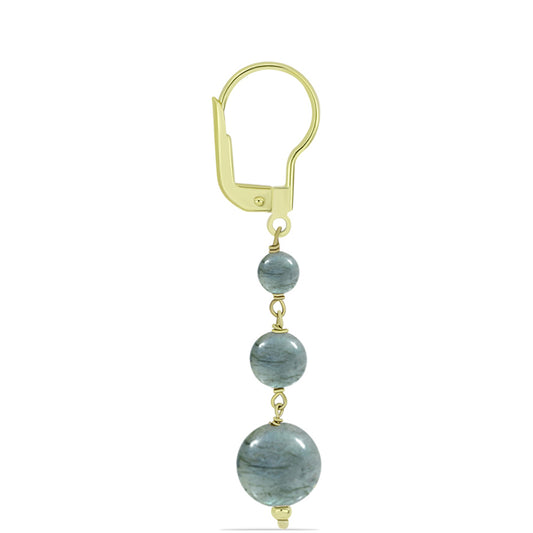 Pozlátené Strieborné Náušnice s Labradoritom