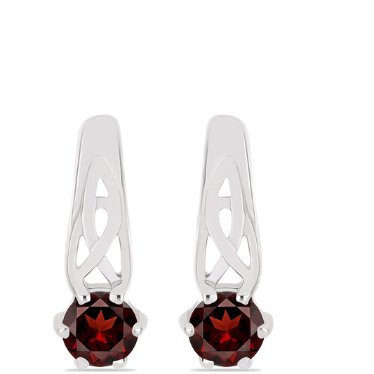 Strieborné Náušnice s Bartonským Granátom