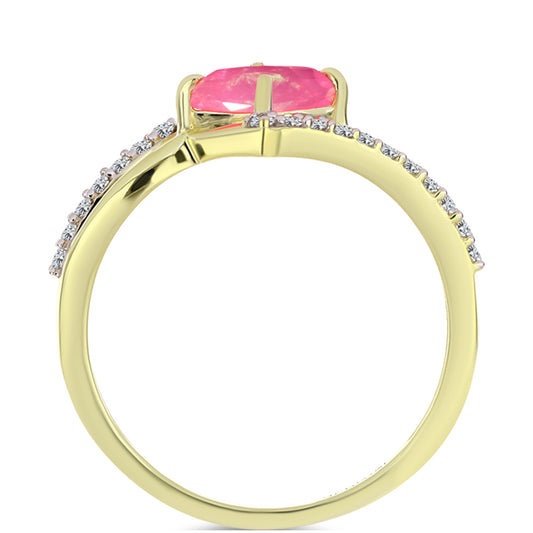 Pozlátený Strieborný Prsteň s Ružovým Etiópskym Opálom z Lega Dembi a Bielym Topásom