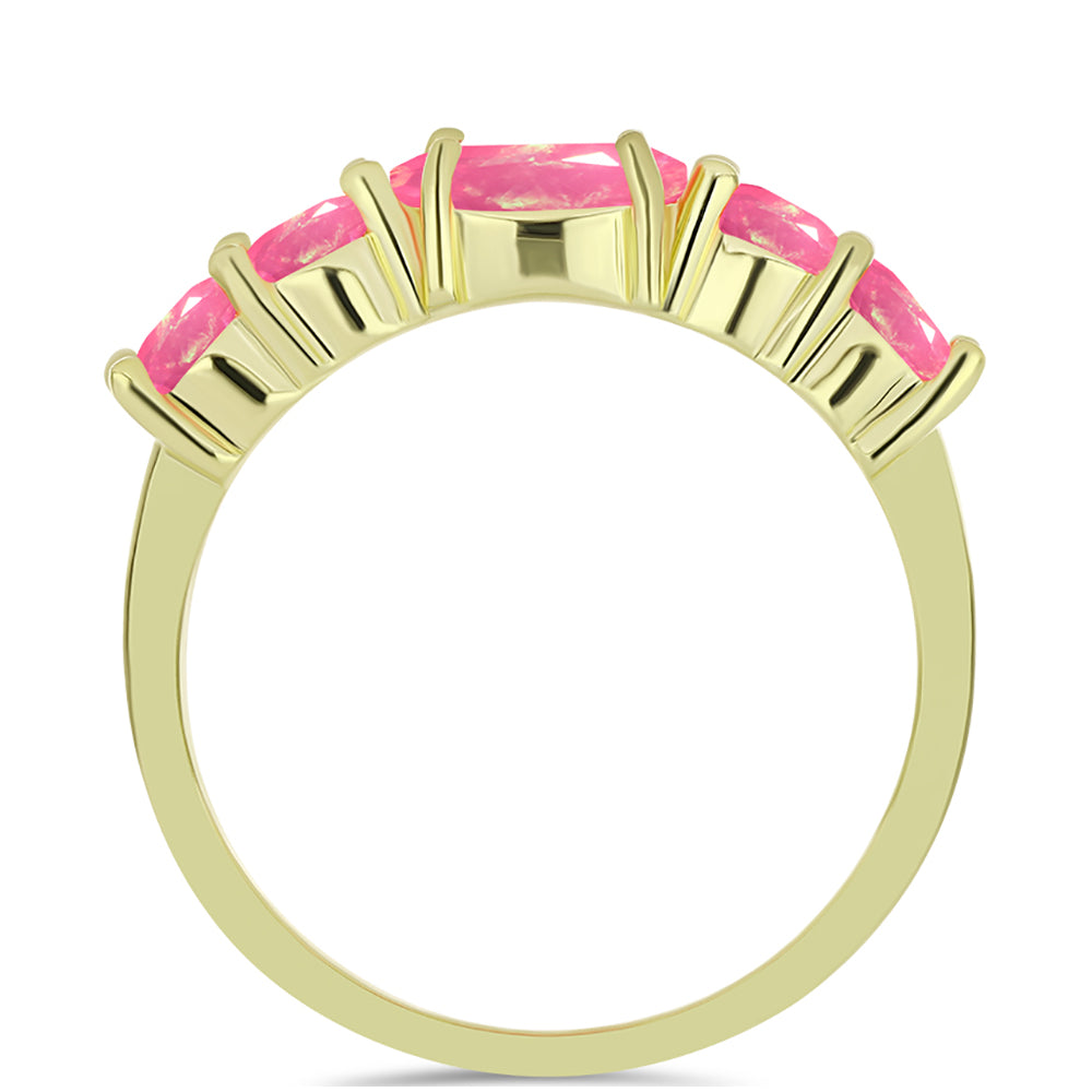 Pozlátený Strieborný Prsteň s Ružovým Etiópskym Opálom z Lega Dembi 2 