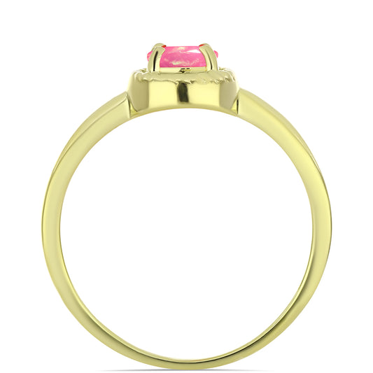 Pozlátený Strieborný Prsteň s Ružovým Etiópskym Opálom z Lega Dembi