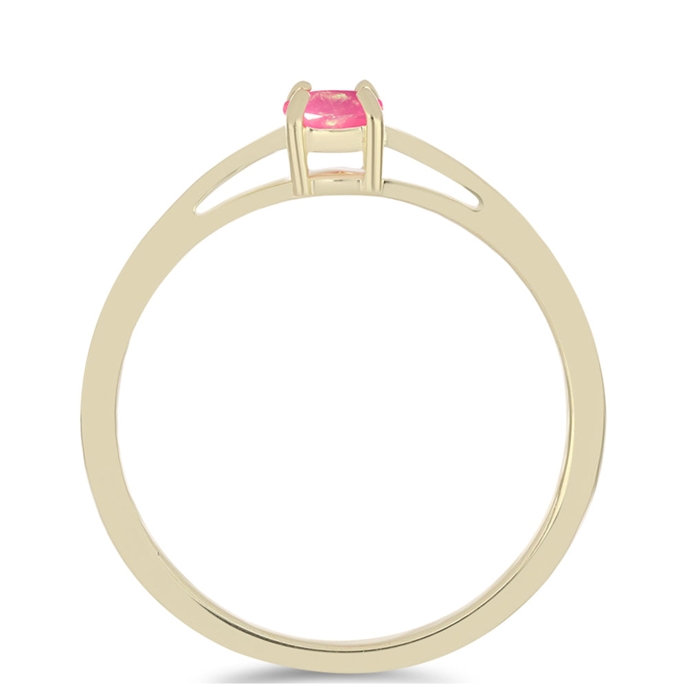 Pozlátený Strieborný Prsteň s Ružovým Etiópskym Opálom z Lega Dembi 2 