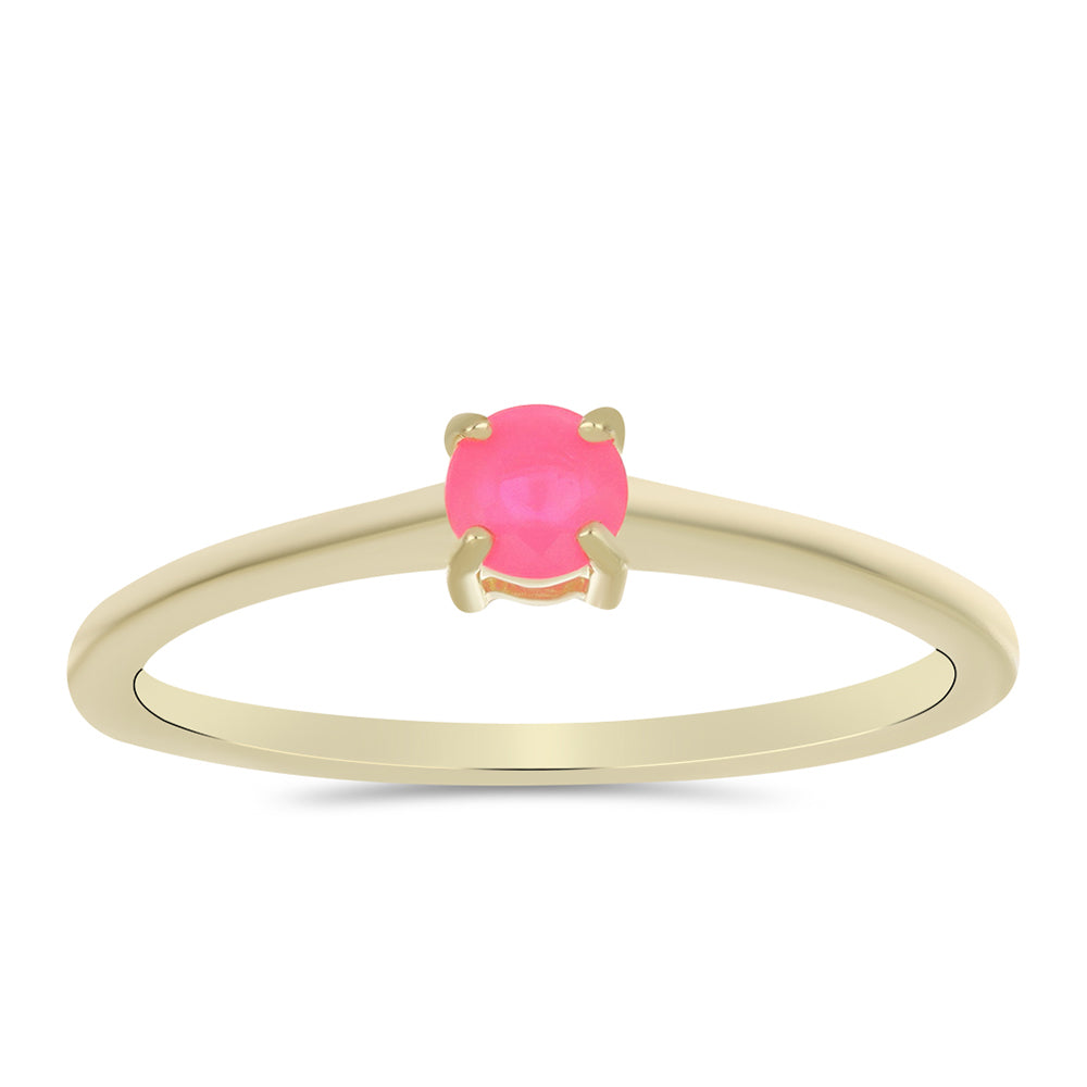 Pozlátený Strieborný Prsteň s Ružovým Etiópskym Opálom z Lega Dembi
