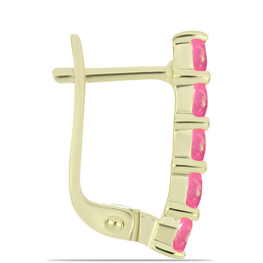 Pozlátené Strieborné Náušnice s Ružovým Etiópskym Opálom z Lega Dembi