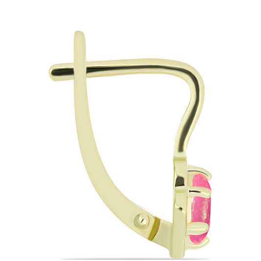 Pozlátené Strieborné Náušnice s Ružovým Etiópskym Opálom z Lega Dembi