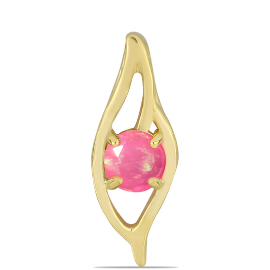 Pozlátený Strieborný Prívesok s Ružovým Etiópskym Opálom z Lega Dembi