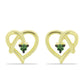 Pozlátené Strieborné Náušnice s so Zeleným Diamantom