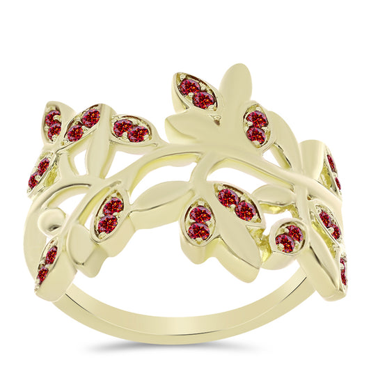 Pozlátený Strieborný Prsteň s Majestátnym červeným moissanitom