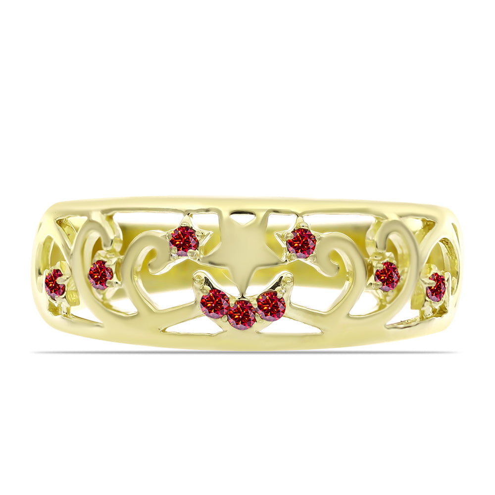 Pozlátený Strieborný Prsteň s Majestátnym červeným moissanitom 1 