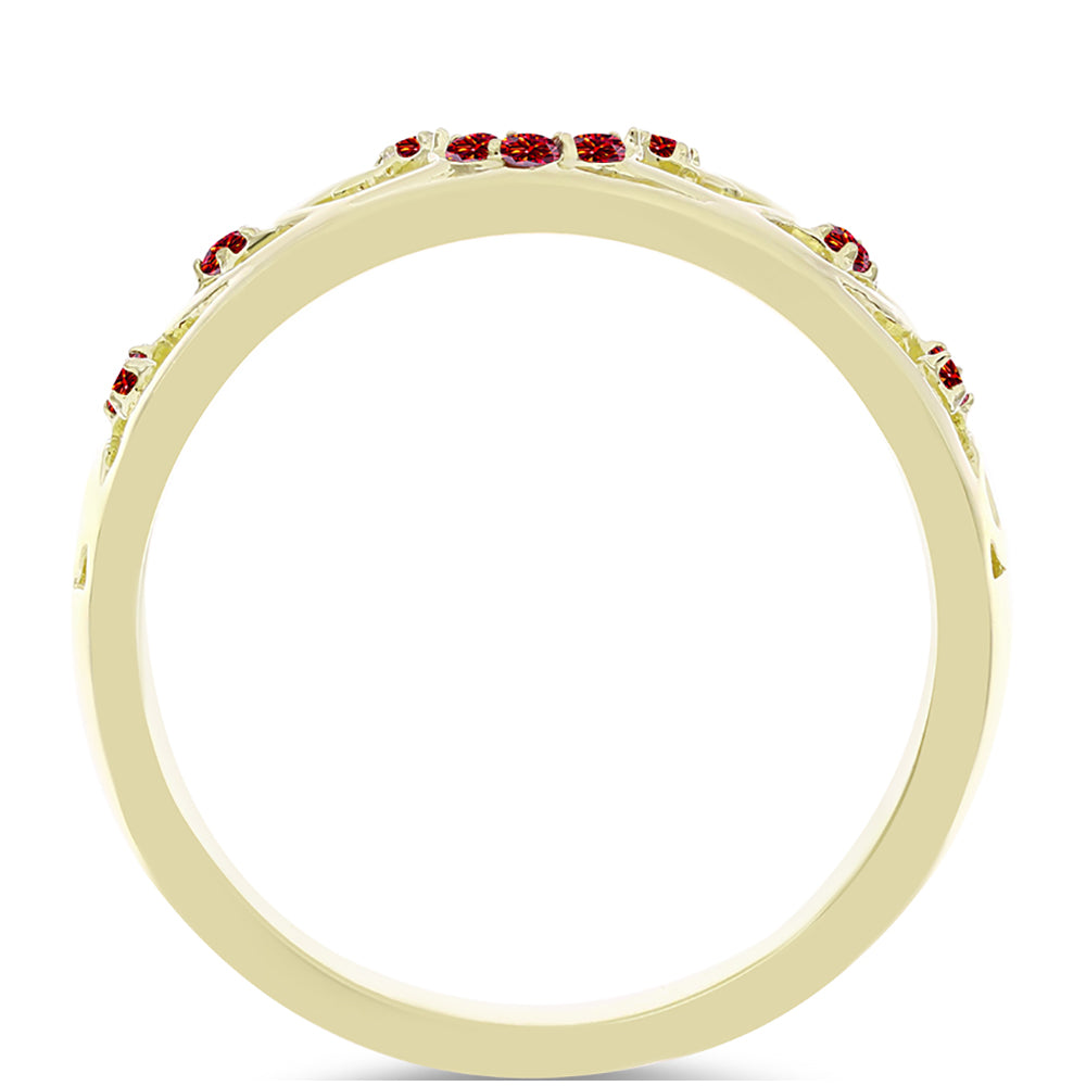 Pozlátený Strieborný Prsteň s Majestátnym červeným moissanitom 2 