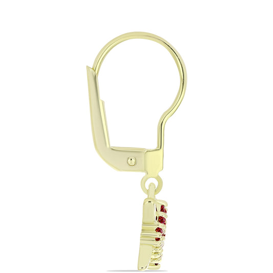 Pozlátené Strieborné Náušnice s Majestátnym červeným moissanitom