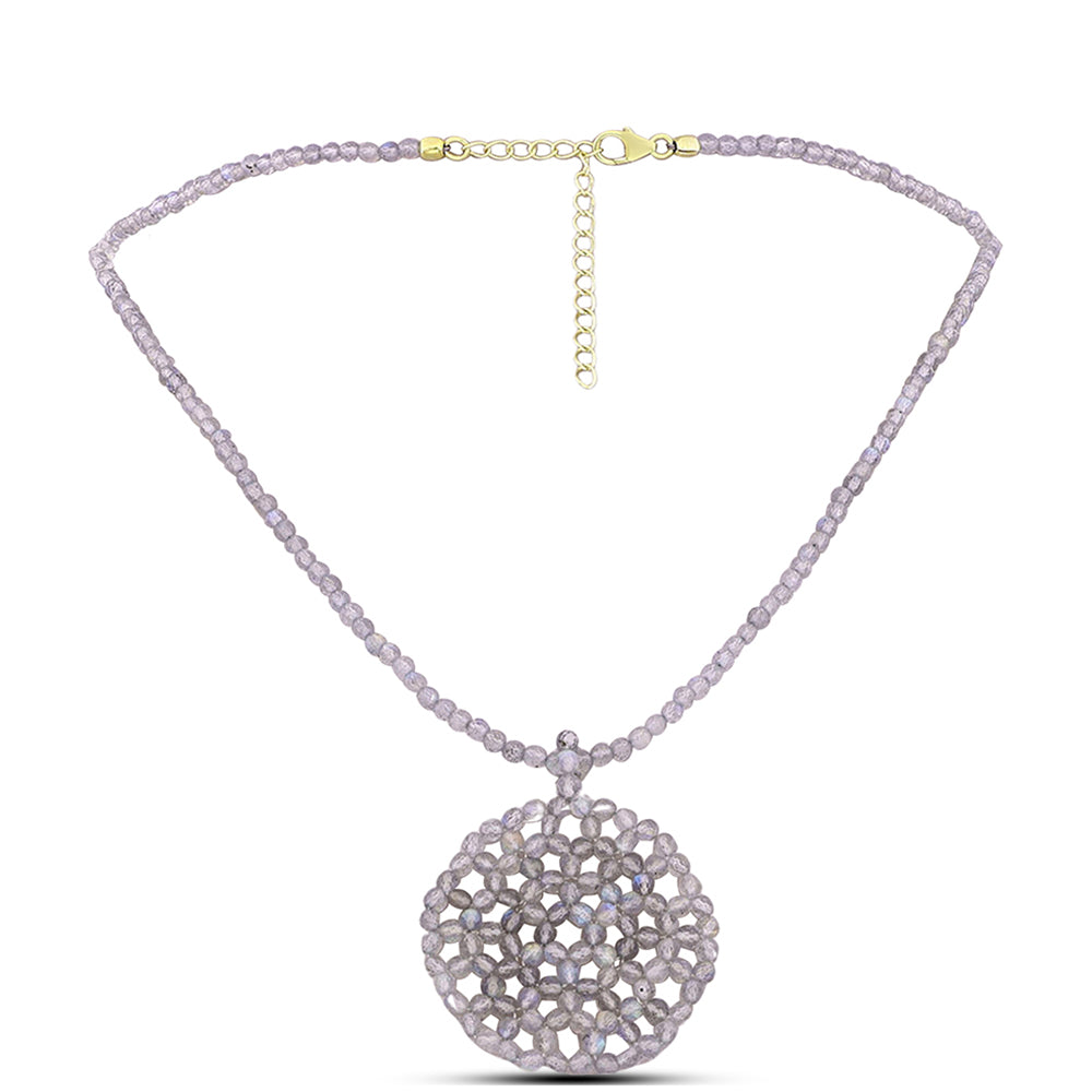 Pozlátený Strieborný Náhrdelník s Labradoritom 1 