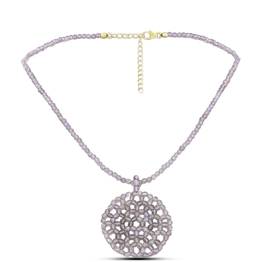 Pozlátený Strieborný Náhrdelník s Labradoritom