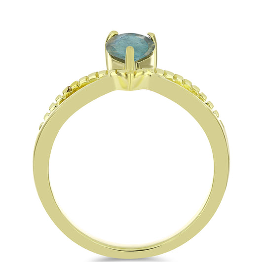 Pozlátený Strieborný Prsteň s Labradoritom