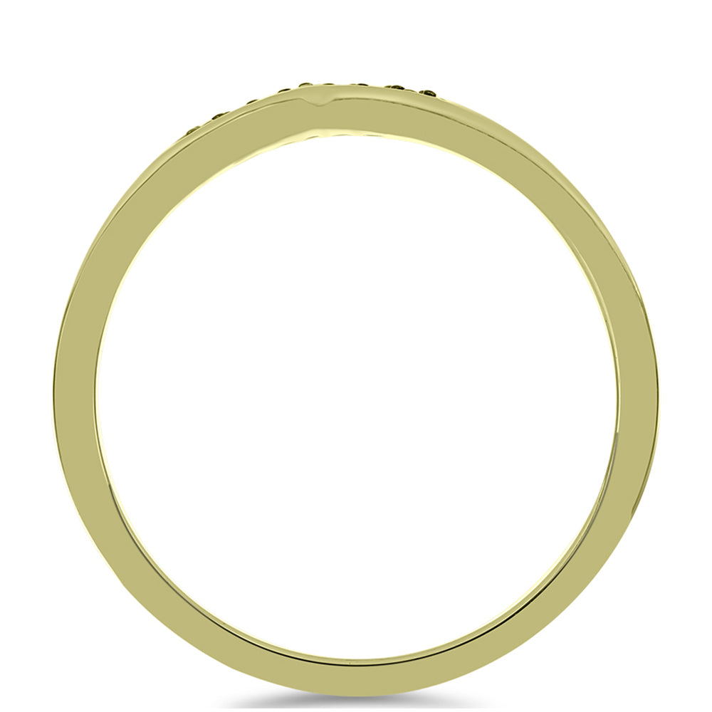 Pozlátený Strieborný Prsteň s so Zeleným Diamantom