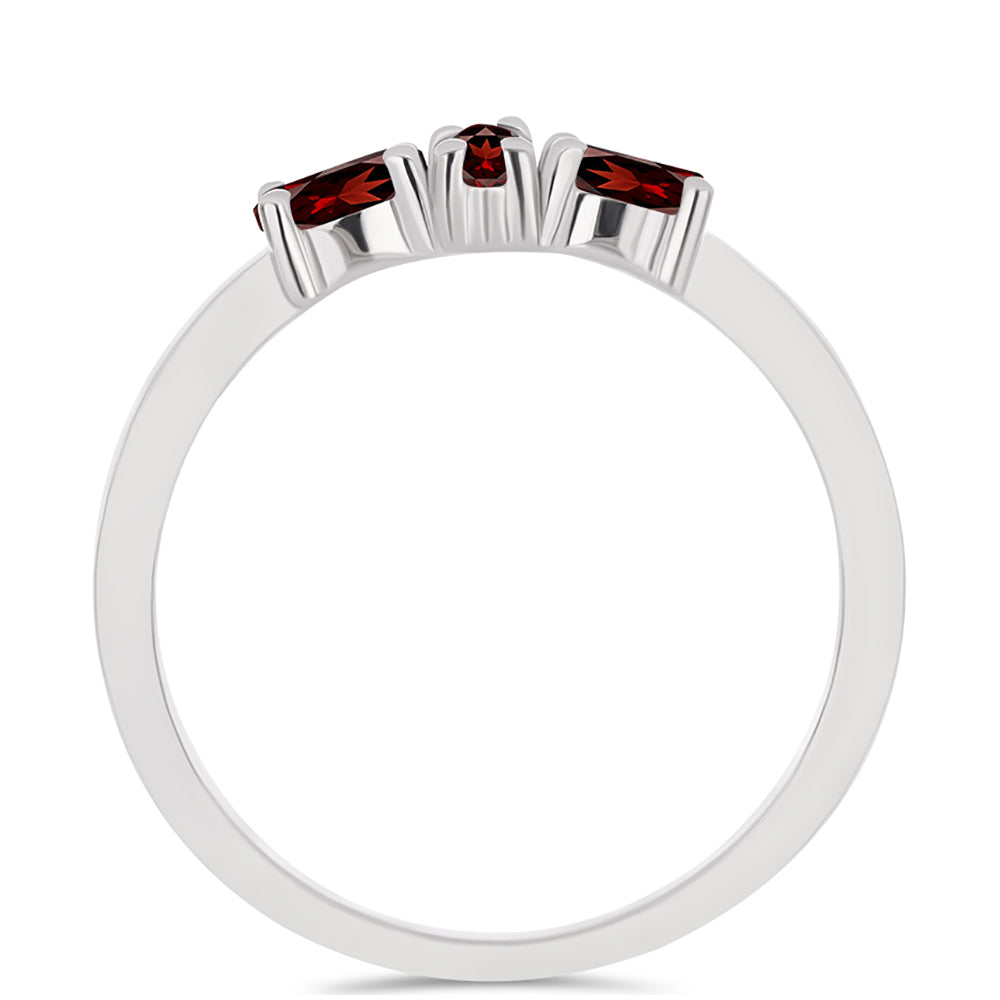 Strieborný Prsteň s Bartonským Granátom 2 