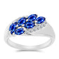 Strieborný Prsteň s Austrálskym Modrým Zafírom a Bielym Topásom
