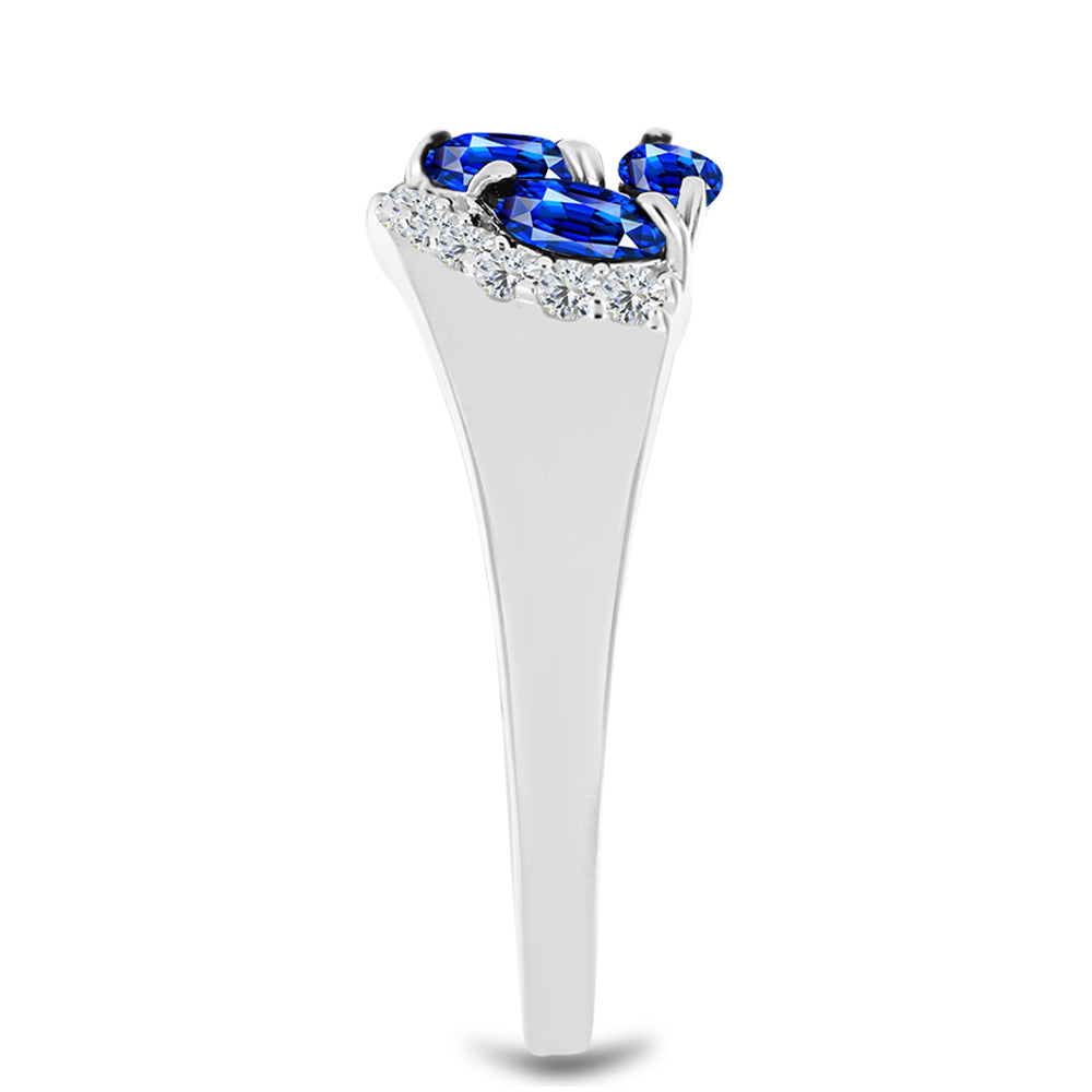 Strieborný Prsteň s Austrálskym Modrým Zafírom a Bielym Topásom 4 