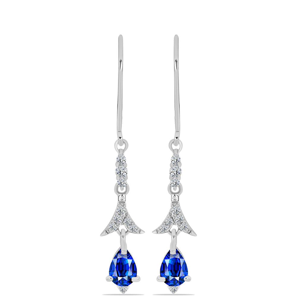 Strieborné Náušnice s Austrálskym Modrým Zafírom a Bielym Topásom 1 