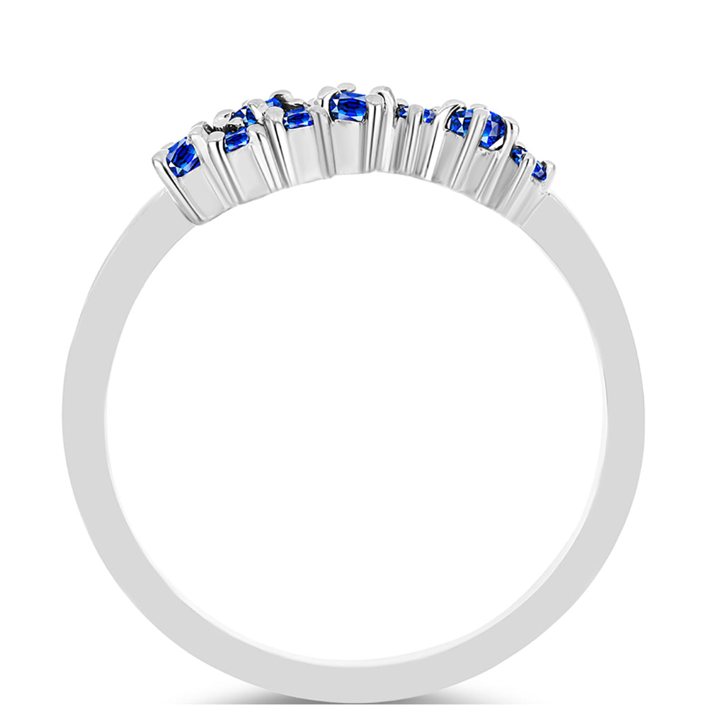 Strieborný Prsteň s Austrálskym Modrým Zafírom a Bielym Topásom