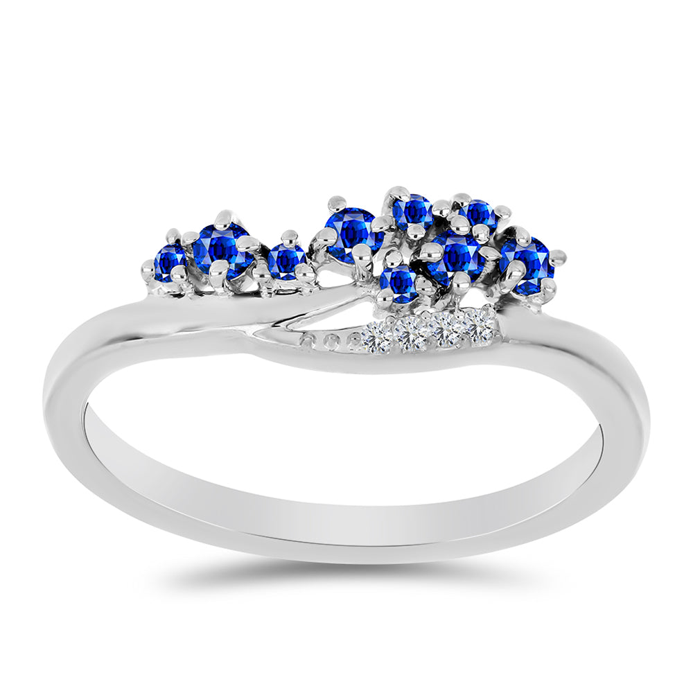 Strieborný Prsteň s Austrálskym Modrým Zafírom a Bielym Topásom