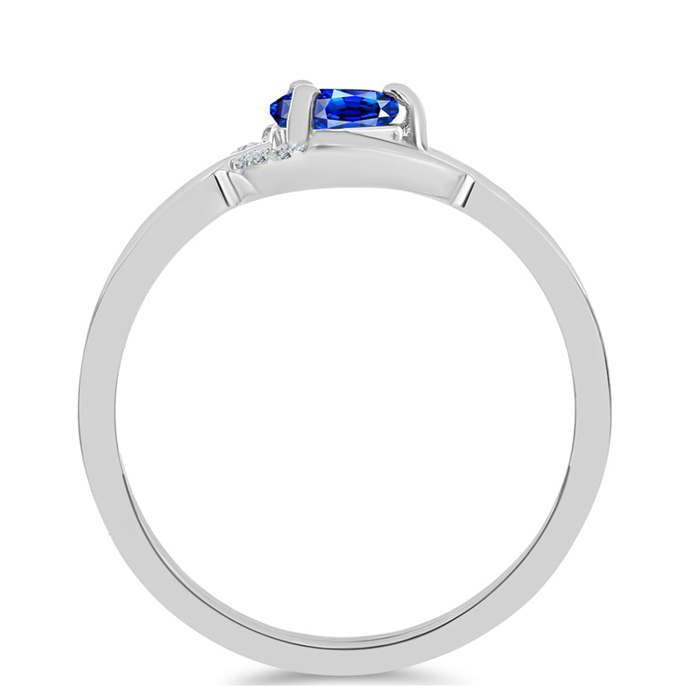 Strieborný Prsteň s Austrálskym Modrým Zafírom a Bielym Topásom 2 