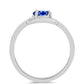 Strieborný Prsteň s Austrálskym Modrým Zafírom a Bielym Topásom