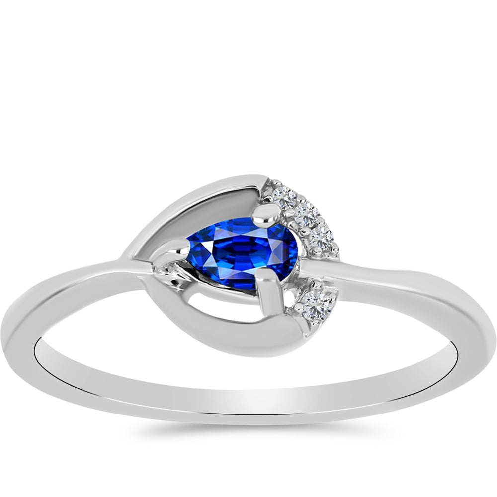 Strieborný Prsteň s Austrálskym Modrým Zafírom a Bielym Topásom 3 