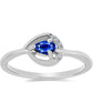 Strieborný Prsteň s Austrálskym Modrým Zafírom a Bielym Topásom