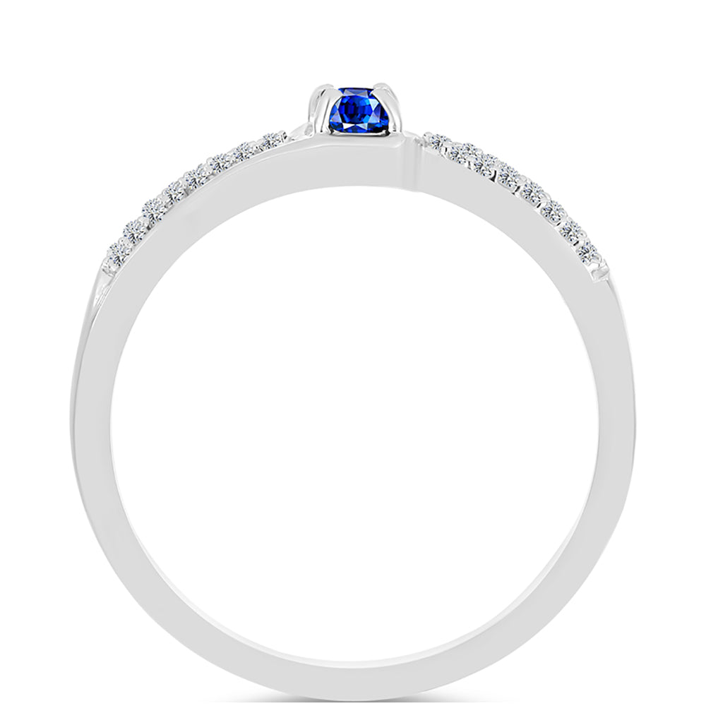 Strieborný Prsteň s Austrálskym Modrým Zafírom a Bielym Topásom 2 
