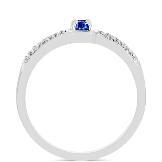 Strieborný Prsteň s Austrálskym Modrým Zafírom a Bielym Topásom