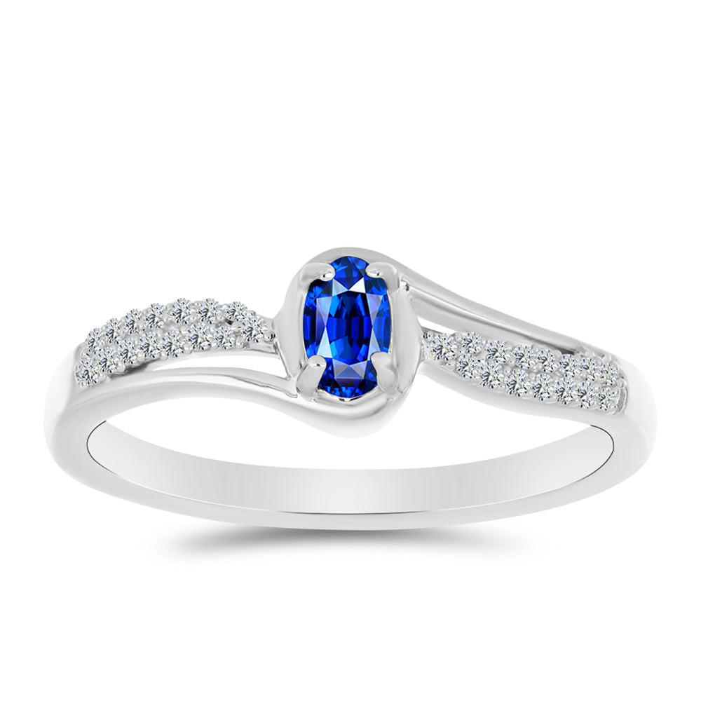Strieborný Prsteň s Austrálskym Modrým Zafírom a Bielym Topásom 3 