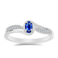 Strieborný Prsteň s Austrálskym Modrým Zafírom a Bielym Topásom