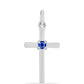 Kríž Strieborný Prívesok s Austrálskym Modrým Zafírom