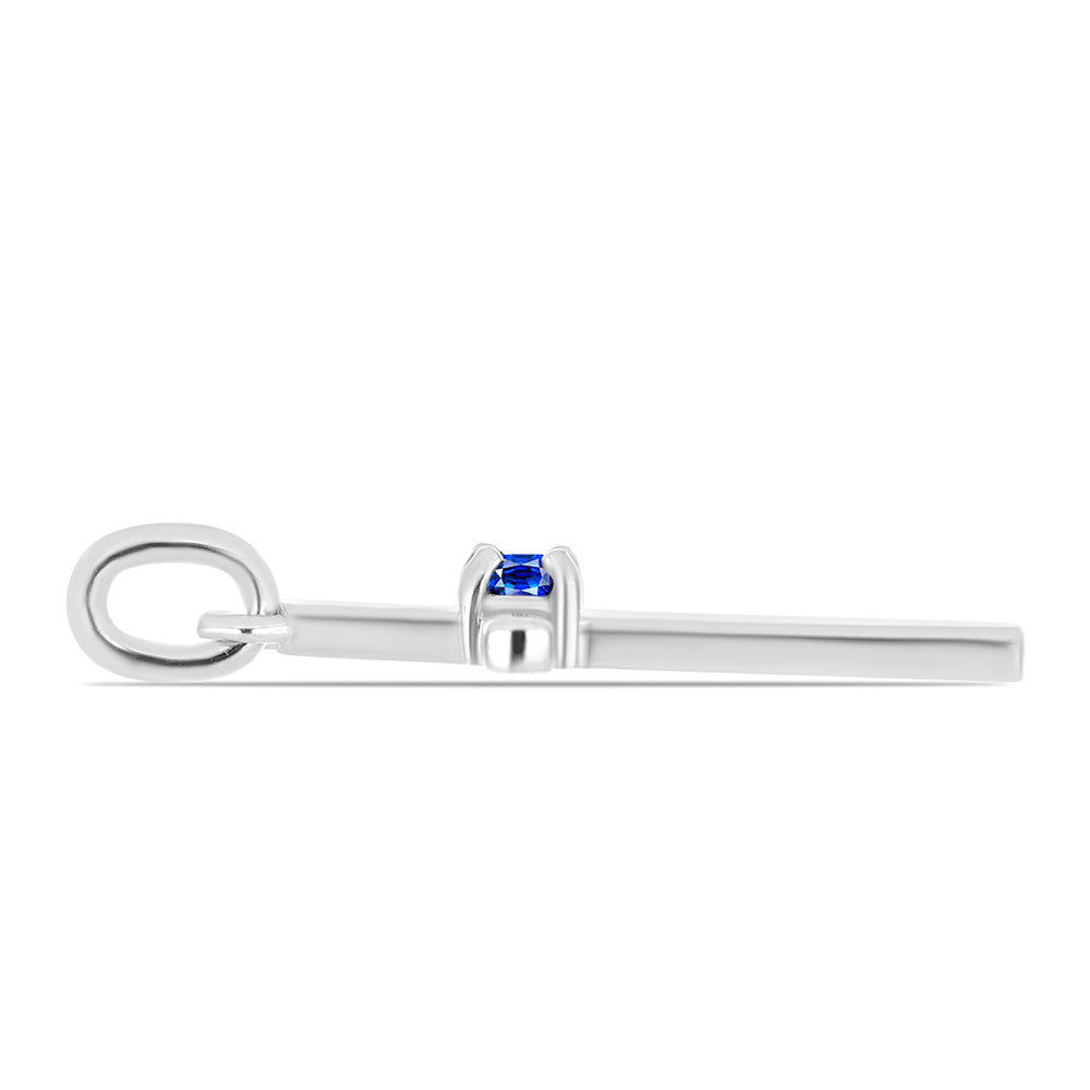 Kríž Strieborný Prívesok s Austrálskym Modrým Zafírom 2 