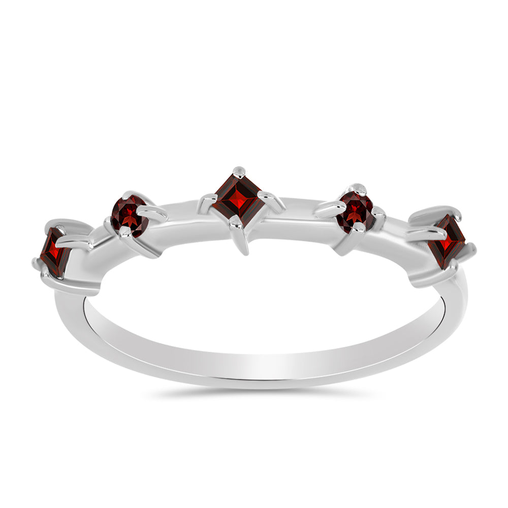 Strieborný Prsteň s Bartonským Granátom 3 