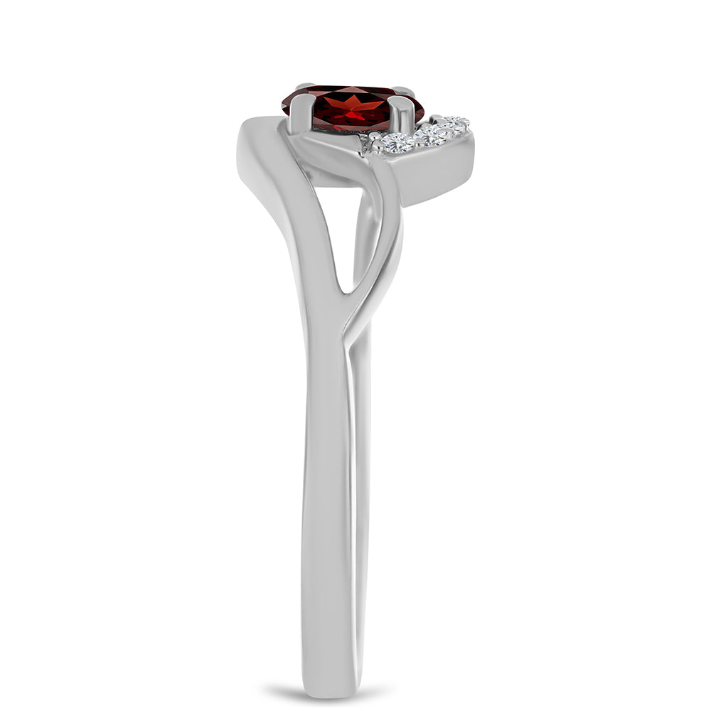 Strieborný Prsteň s Bartonským Granátom a Bielym Topásom 4 